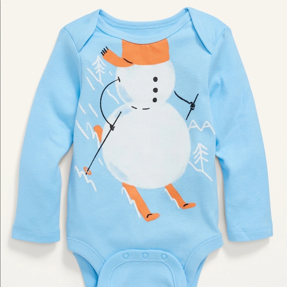 Unisex Graphic Long-Sleeve Bodysuit for Baby